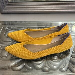 Rothy's Women’s 8 Washable Marigold Vibrant Yellow The Point Ballet Flats